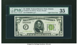 image for: Fr. 1954-F $5 1928D Federal Reserve Note. PMG Choice Very Fine 35....