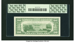 image for: Fr. 2070-E $20 1969C Federal Reserve Note. Fancy Serial Number. PCGS Superb Gem New 67PPQ....