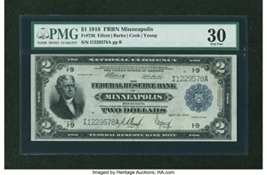 image for: Fr. 773 $2 1918 Federal Reserve Bank Note PMG Very Fine 30....