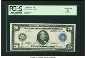 image for: Fr. 1009 $20 1914 Federal Reserve Note PCGS Extremely Fine 40....
