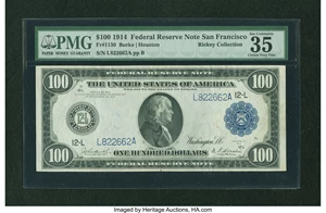image for: Fr. 1130 $100 1914 Federal Reserve Note PMG Choice Very Fine 35 EPQ....