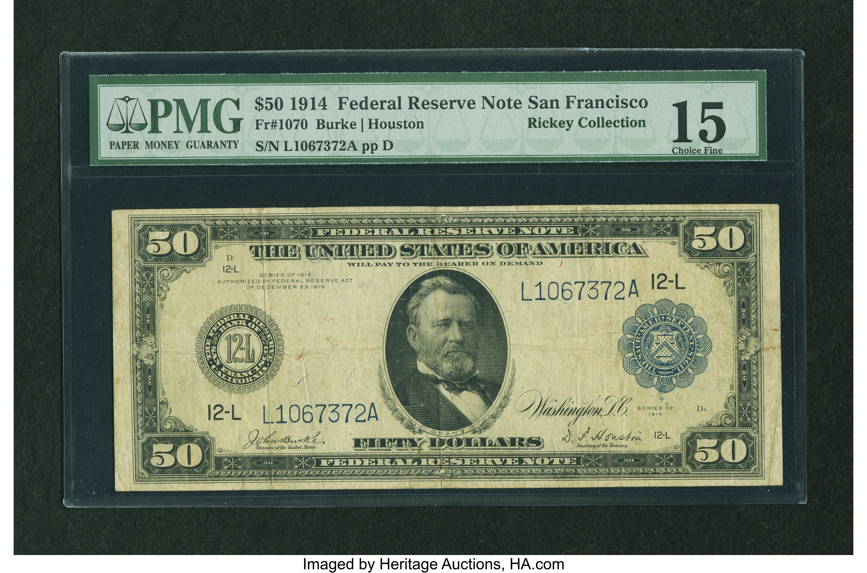 image for: Fr. 1070 $50 1914 Federal Reserve Note PMG Choice Fine 15....