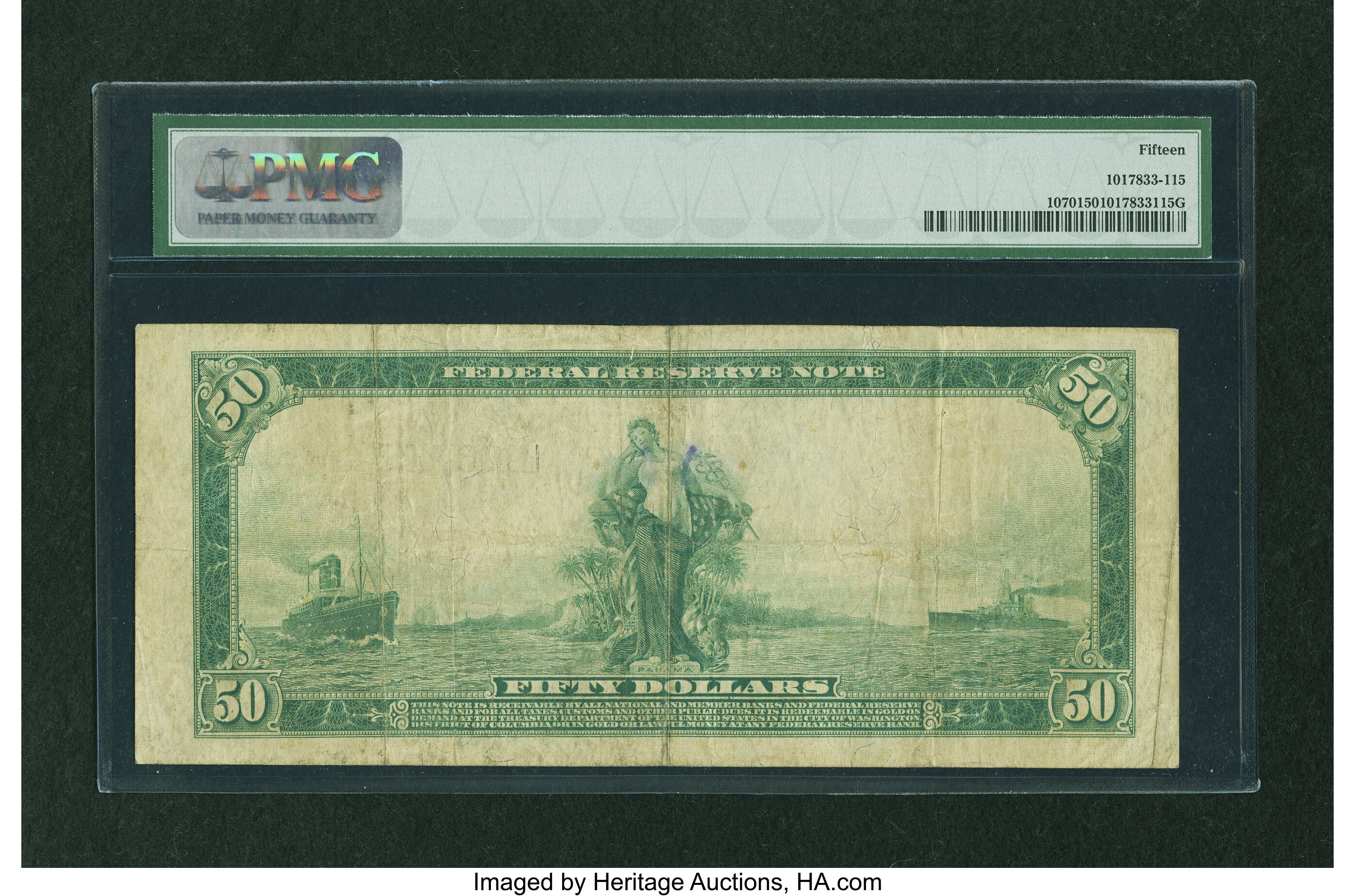 image for: Fr. 1070 $50 1914 Federal Reserve Note PMG Choice Fine 15....