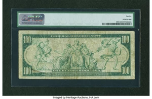 image for: Fr. 1098 $100 1914 Federal Reserve Note PMG Fine 12....