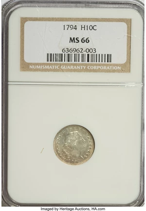 image for: 1794 H10C MS66 NGC....
