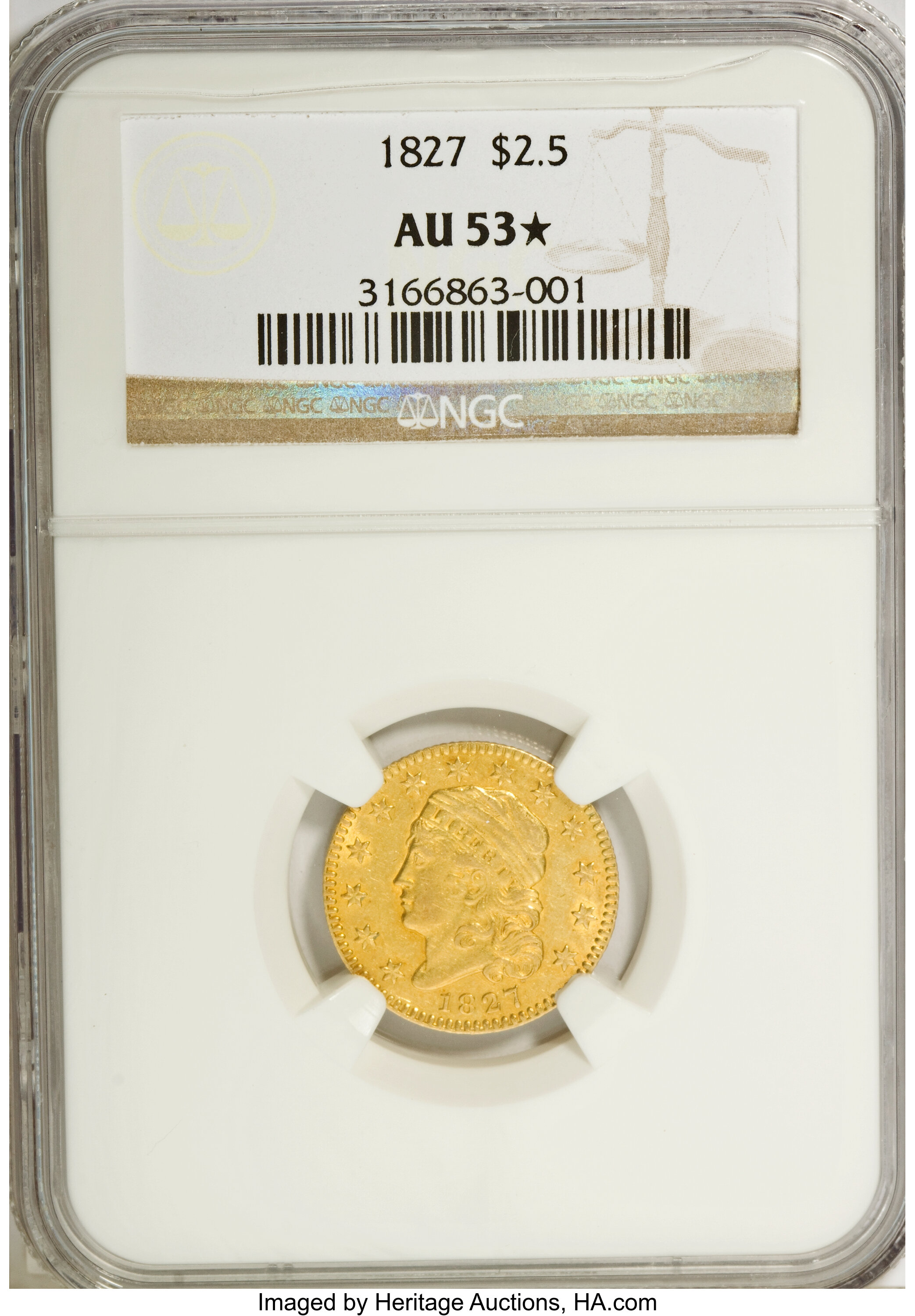 image for: 1827 $2 1/2 AU53  ★  NGC....