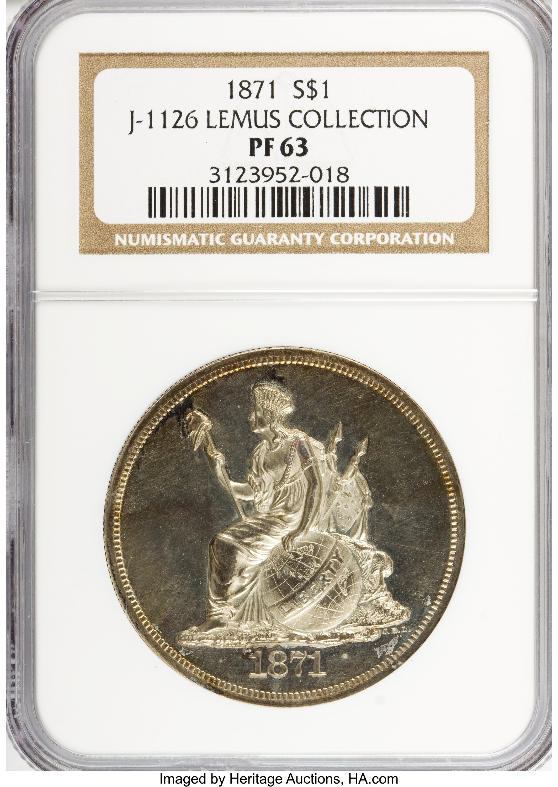 image for: 1871 $1 Dollar, Judd-1126, Pollock-1262, R.8, PR63 NGC....