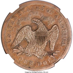 image for: 1870 $1 Dollar, Judd-1016, Pollock-1150, Low R.7, PR62 Brown NGC....