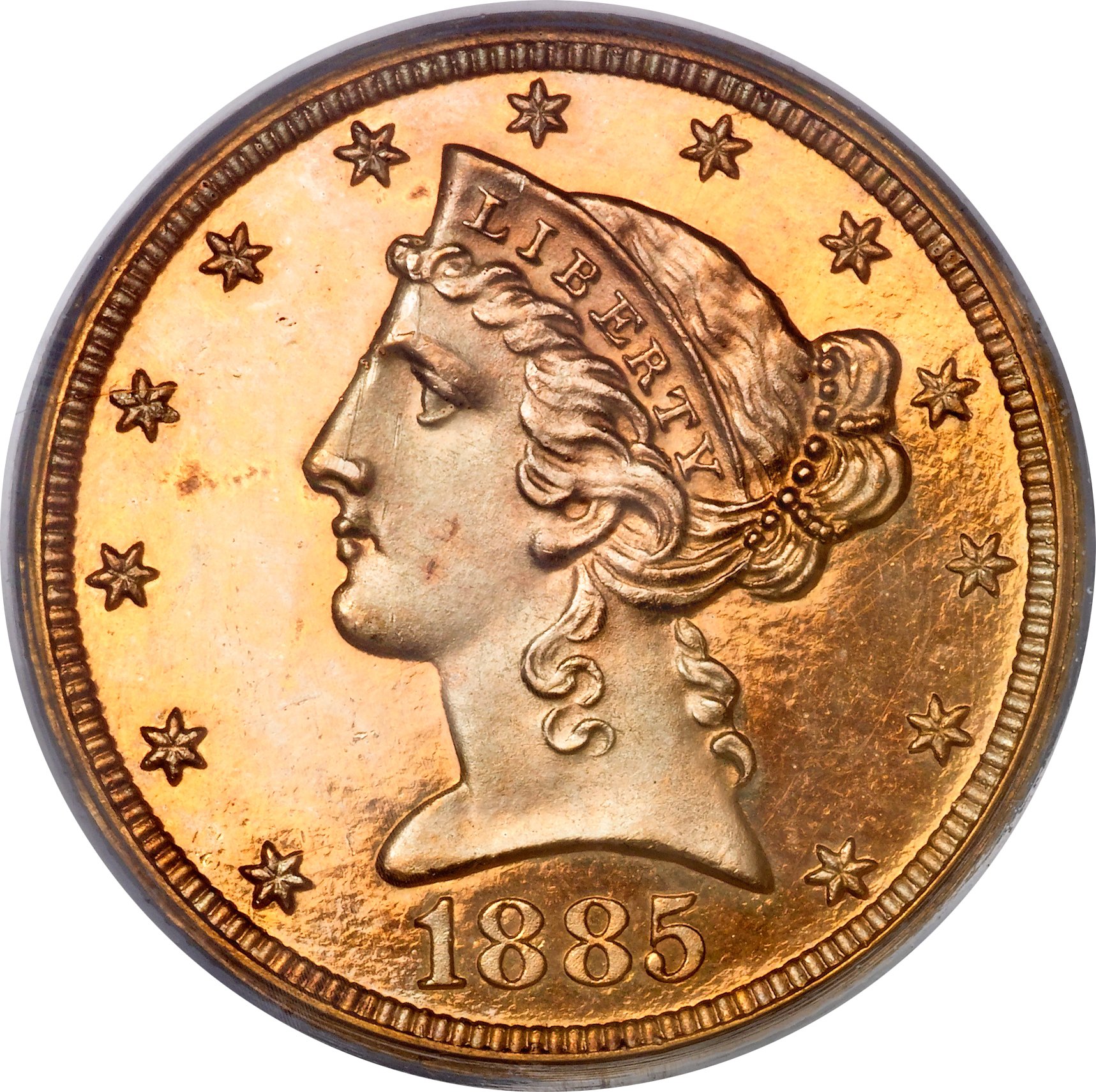 image for: 1885 $5 PR62 Cameo PCGS....