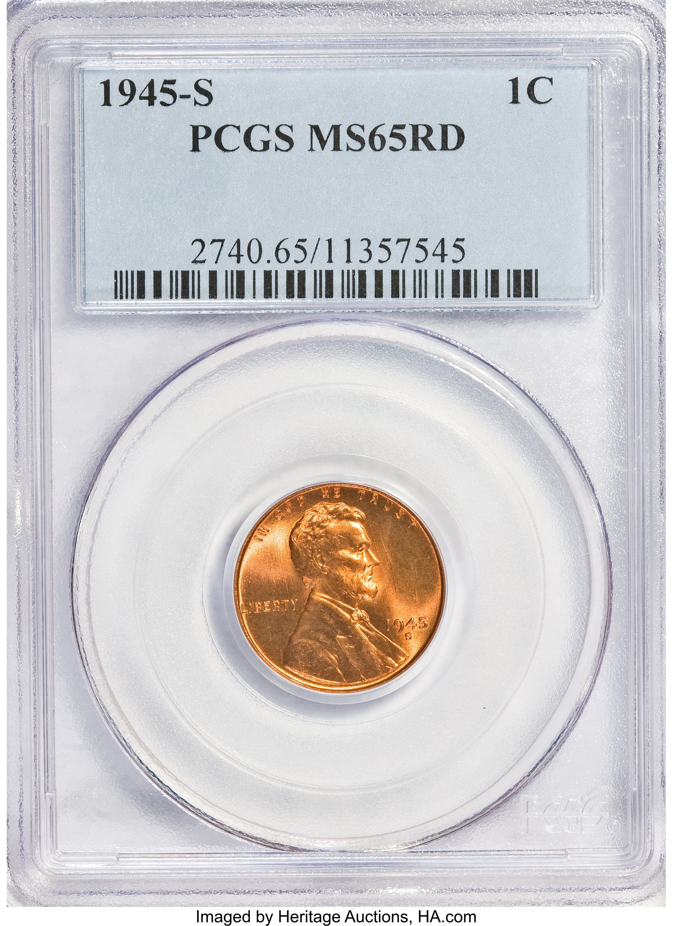 1945-S 1C MS65 Red PCGS. PCGS Population (128/3246). NGC Census: (0/0). Mintage: 181,770,000. Numismedia Wsl. Price for NGC...