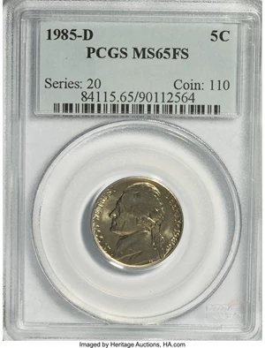 image for: 1985-D 5C MS65 Full Steps PCGS. PCGS Population (63/36). NGC Census: (19/27). (#84115)...