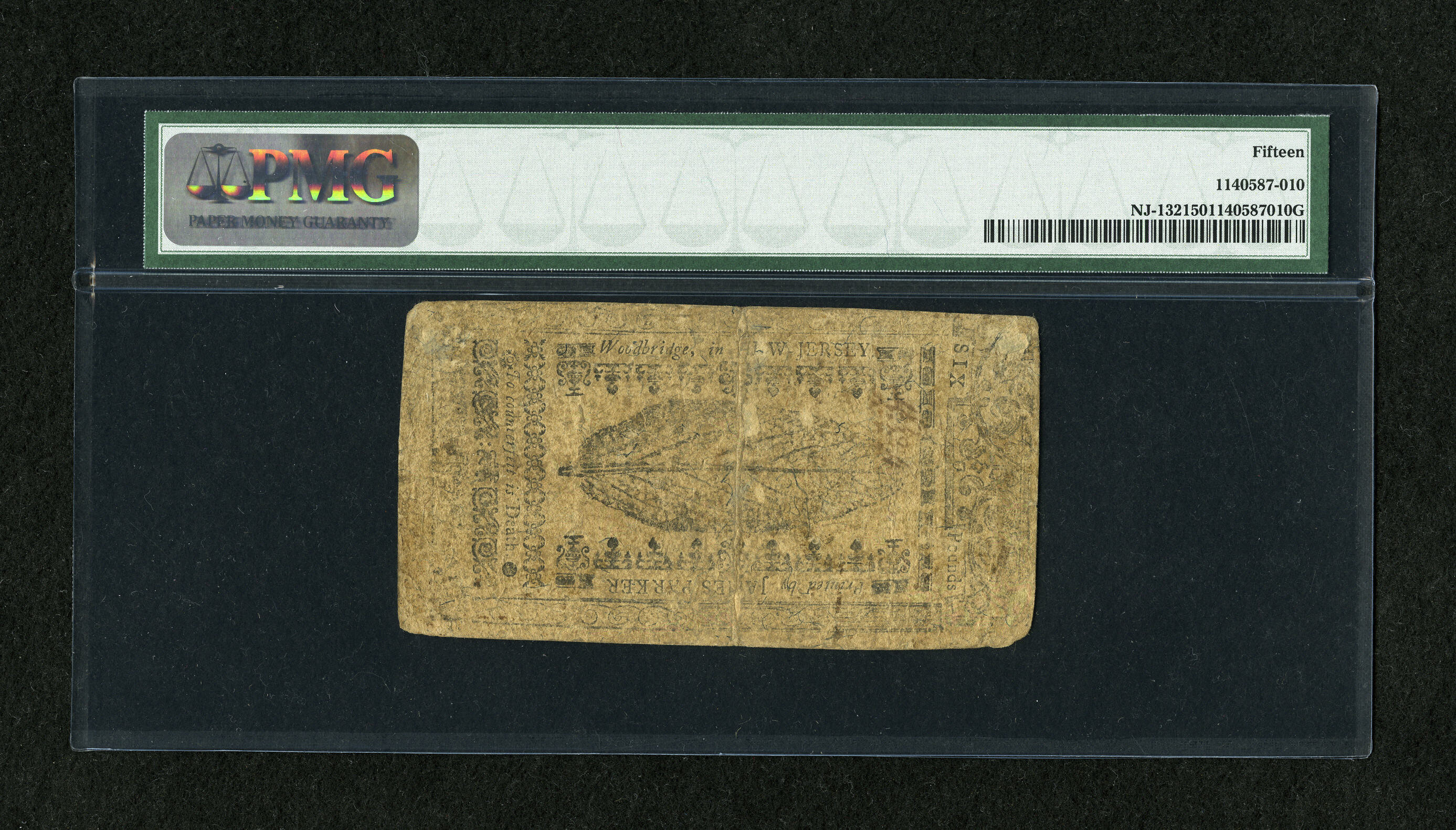 image for: New Jersey April 10, 1759 £6 PMG Choice Fine 15....