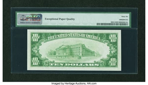 image for: Fr. 2002-D $10 1928B Dark Green Seal Federal Reserve Note. PMG Gem Uncirculated 66 EPQ....