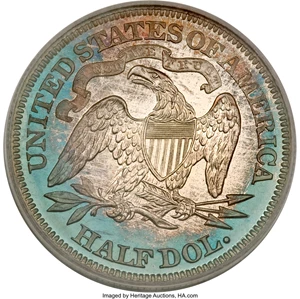 image for: 1866 50C Motto PR67 Cameo PCGS....
