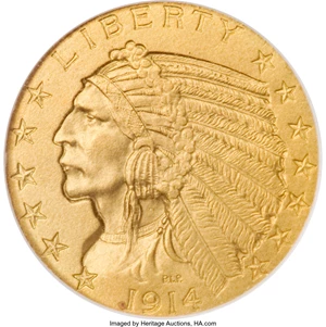 image for: 1914 $5 PR65 NGC....