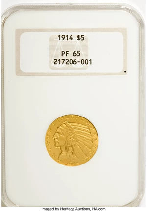 image for: 1914 $5 PR65 NGC....
