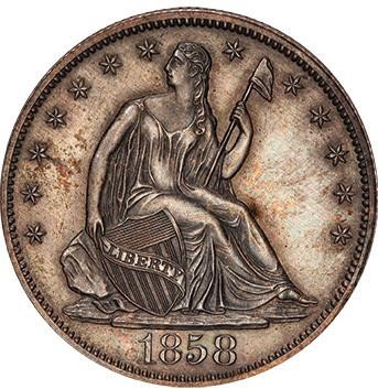 image for: 50C 1858 J-222. PCGS PR63