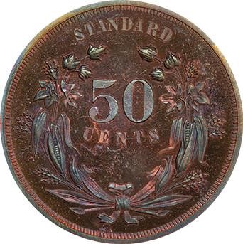 image for: 50C 1870 J-929. PCGS PR64+ RB CAC