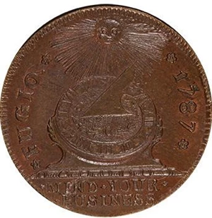 image for: FUGIO 1787 UNITED ABOVE STATES PCGS MS64 BN CAC