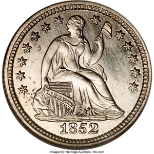 image for: 1852 H10C PR63 Cameo NGC. CAC....