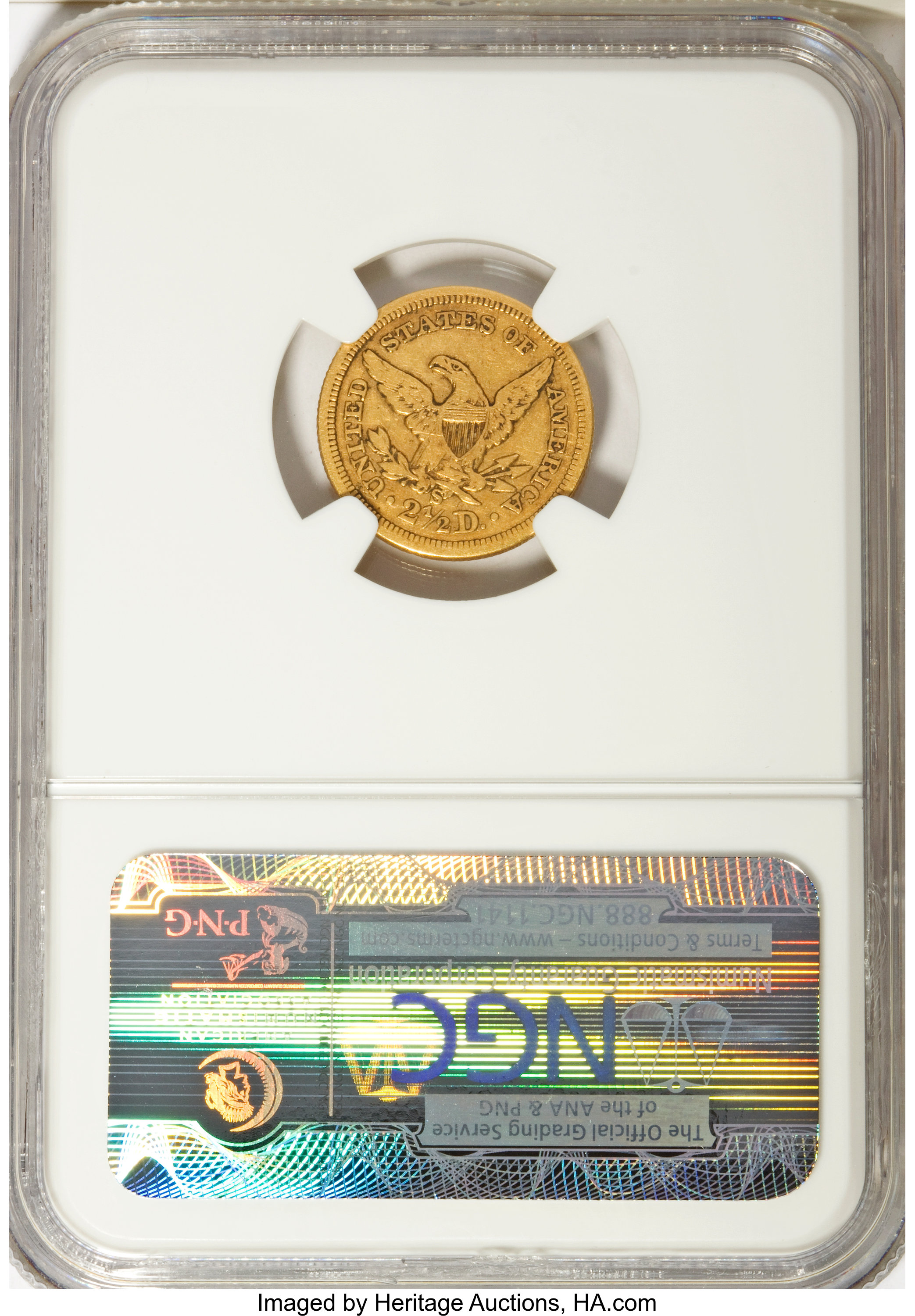 image for: 1854-S $2 1/2 VF35  ★  NGC....