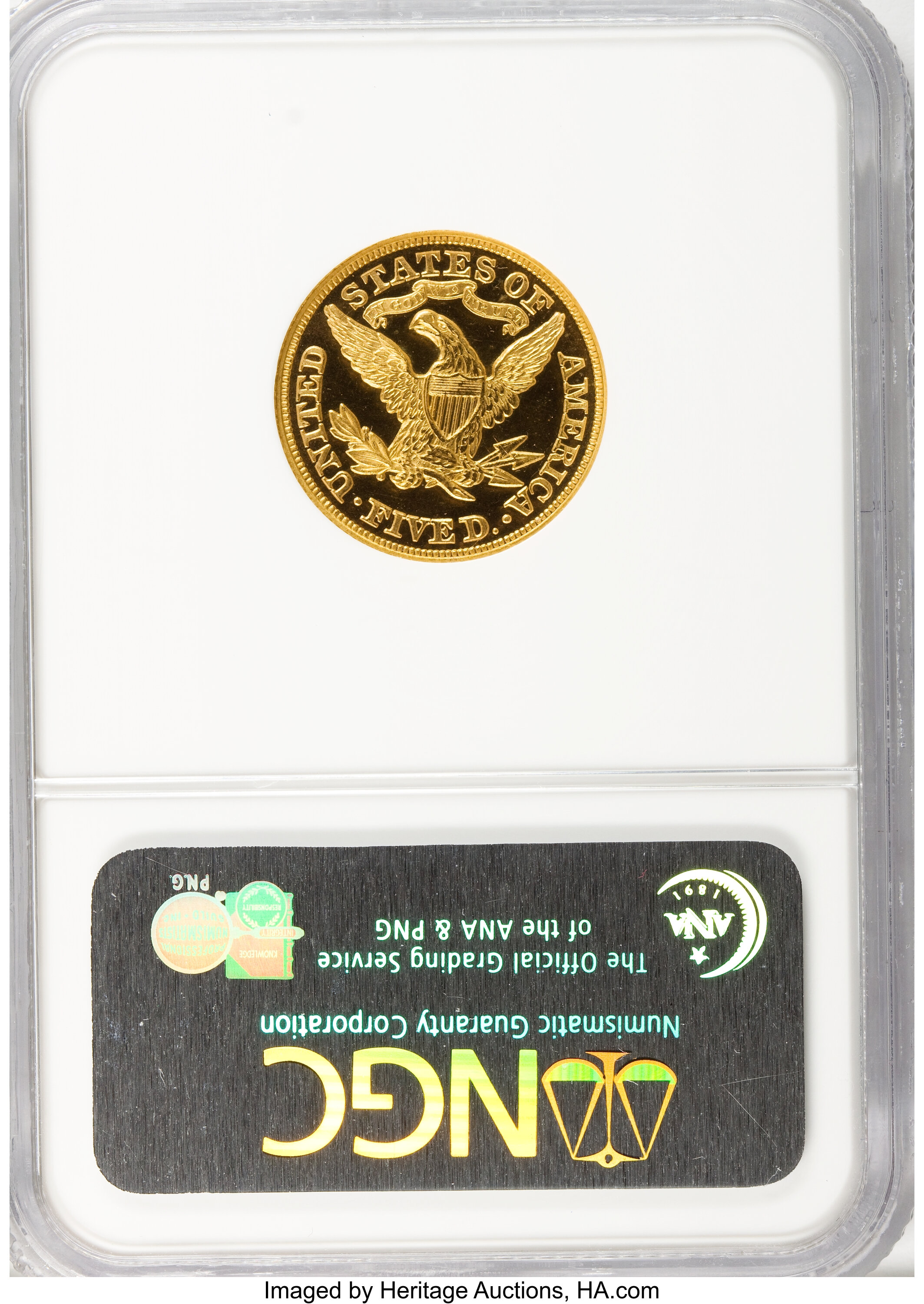 image for: 1867 $5 PR66 Cameo NGC. CAC....