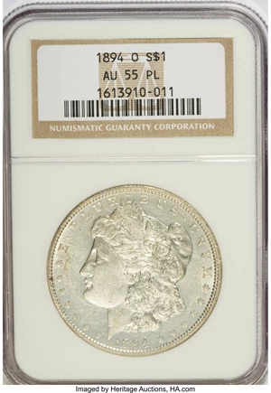 image for: 1894-O $1 AU55 Prooflike NGC....