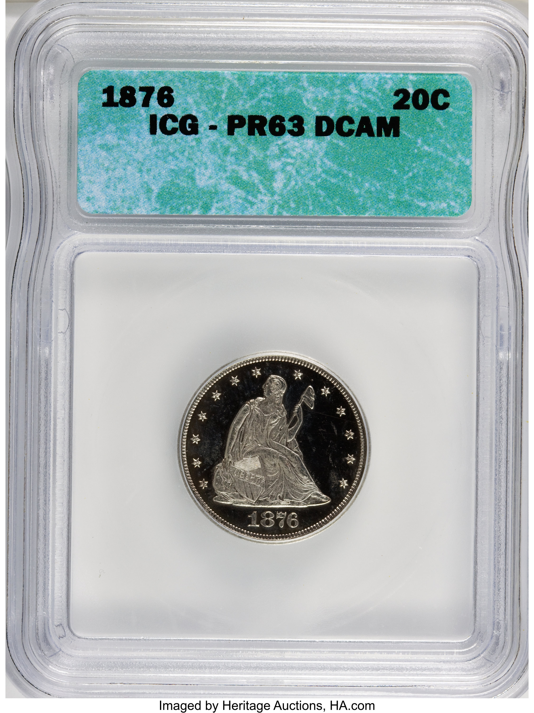 image for: 1876 20C PR63 Deep Cameo ICG....