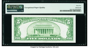 image for: Fr. 1955-L $5 1934 Federal Reserve Note. PMG Gem Uncirculated 65 EPQ....
