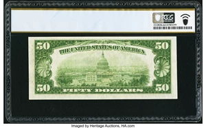 image for: Fr. 2101-F $50 1928A Federal Reserve Note. PCGS Banknote Choice Unc 64 PPQ....