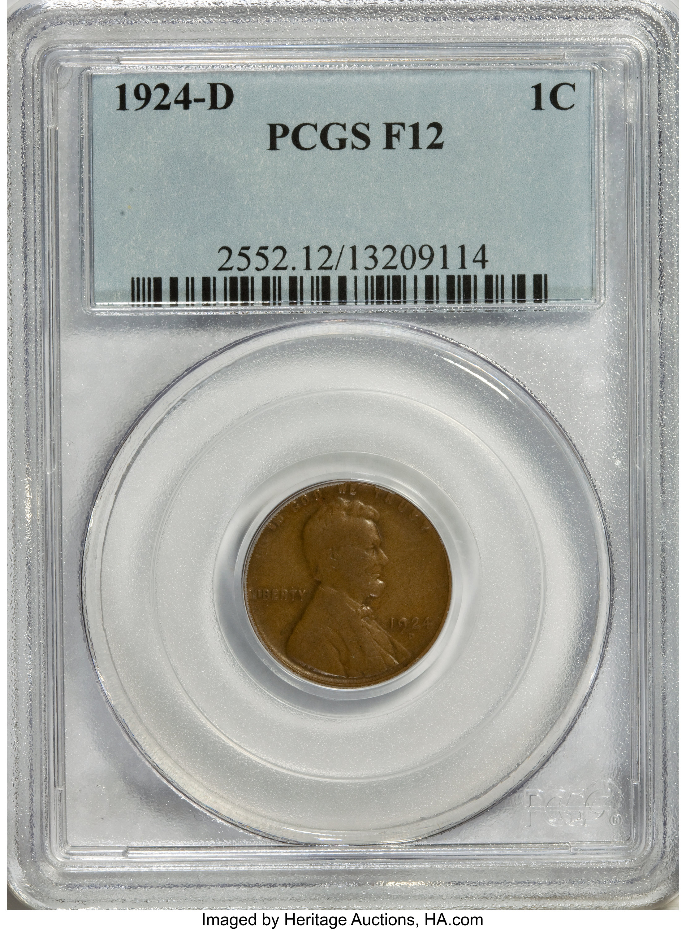 1924-D 1C F12 PCGS. PCGS Population (16/602). NGC Census: (3/340). Mintage: 2,520,000. Numismedia Wsl. Price for NGC/PCGS c...
