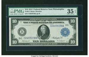 image for: Fr. 914 $10 1914 Federal Reserve Note PMG Choice Very Fine 35 EPQ....