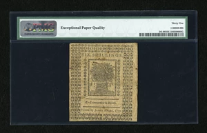 image for: Delaware May 1, 1777 6s PMG Choice Very Fine 35 EPQ....