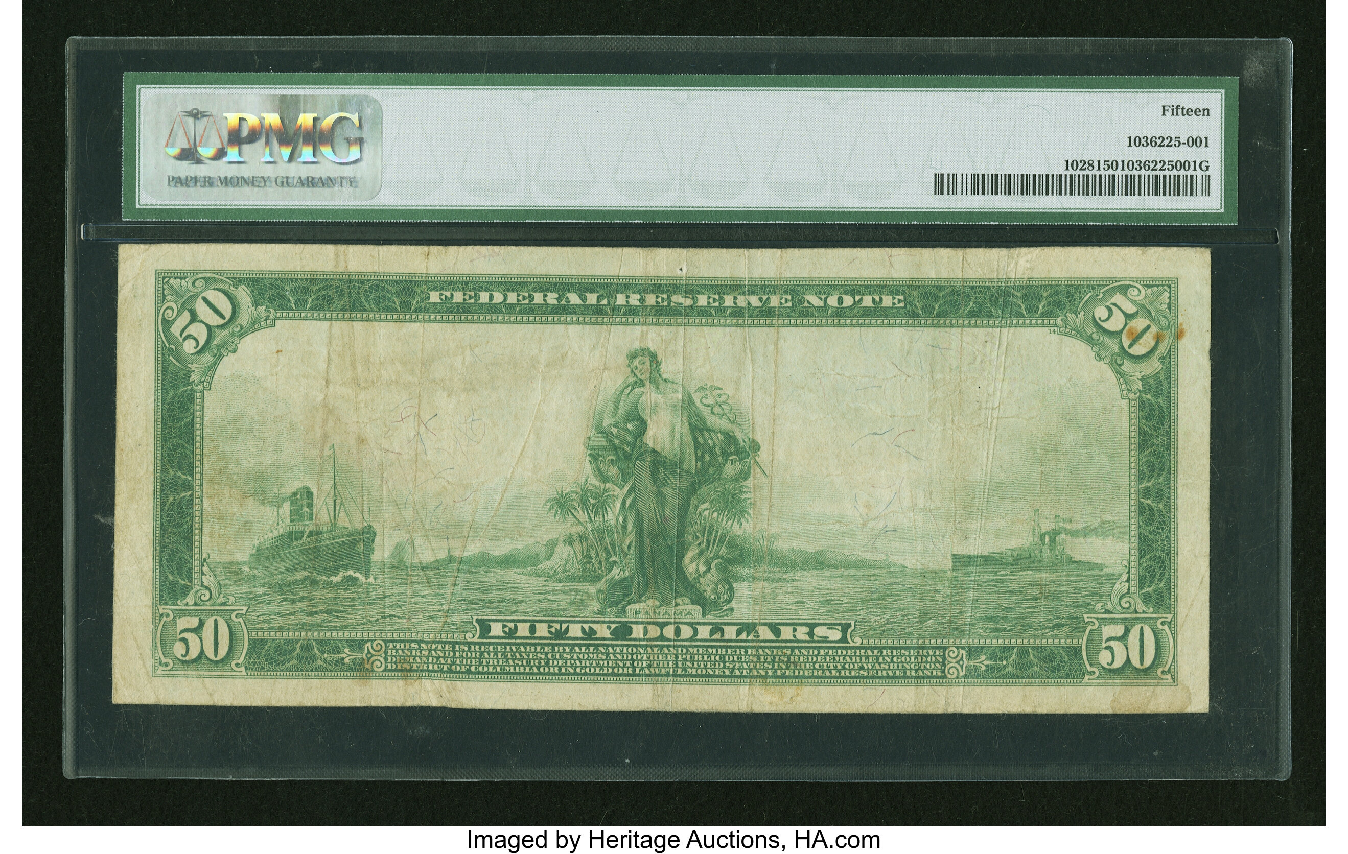 image for: Fr. 1028 $50 1914 Federal Reserve Note PMG Choice Fine 15....