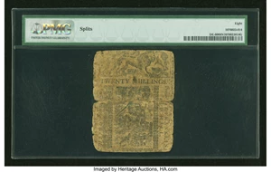 image for: Delaware May 1, 1758 20s PMG Very Good 8 Net....