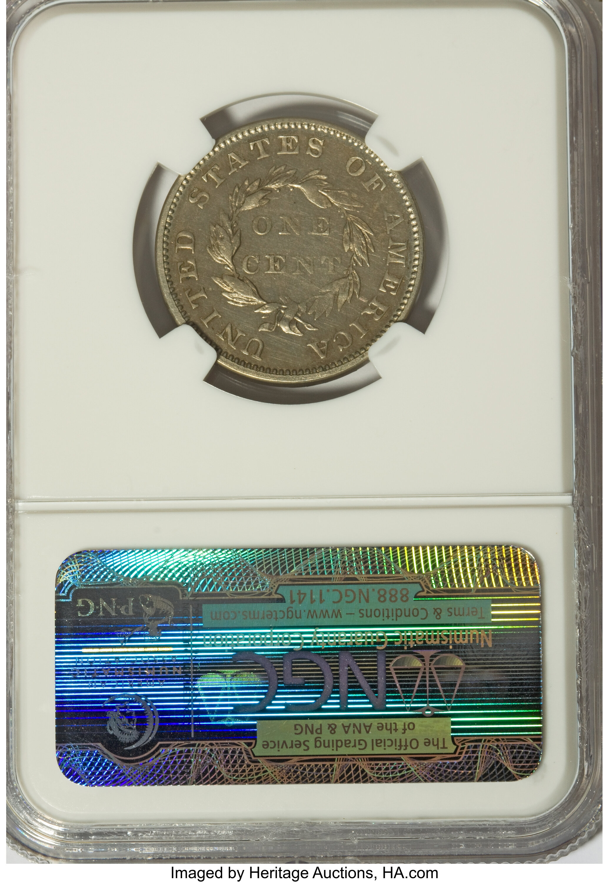 image for: 1855 E1C Flying Eagle Cent, Judd-171, Pollock-196, Low R.7, MS62 NGC....