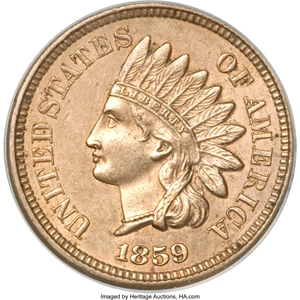 image for: 1859 P1C Indian Cent, Judd-227, Pollock-271, Low R.6, PR61 ANACS....