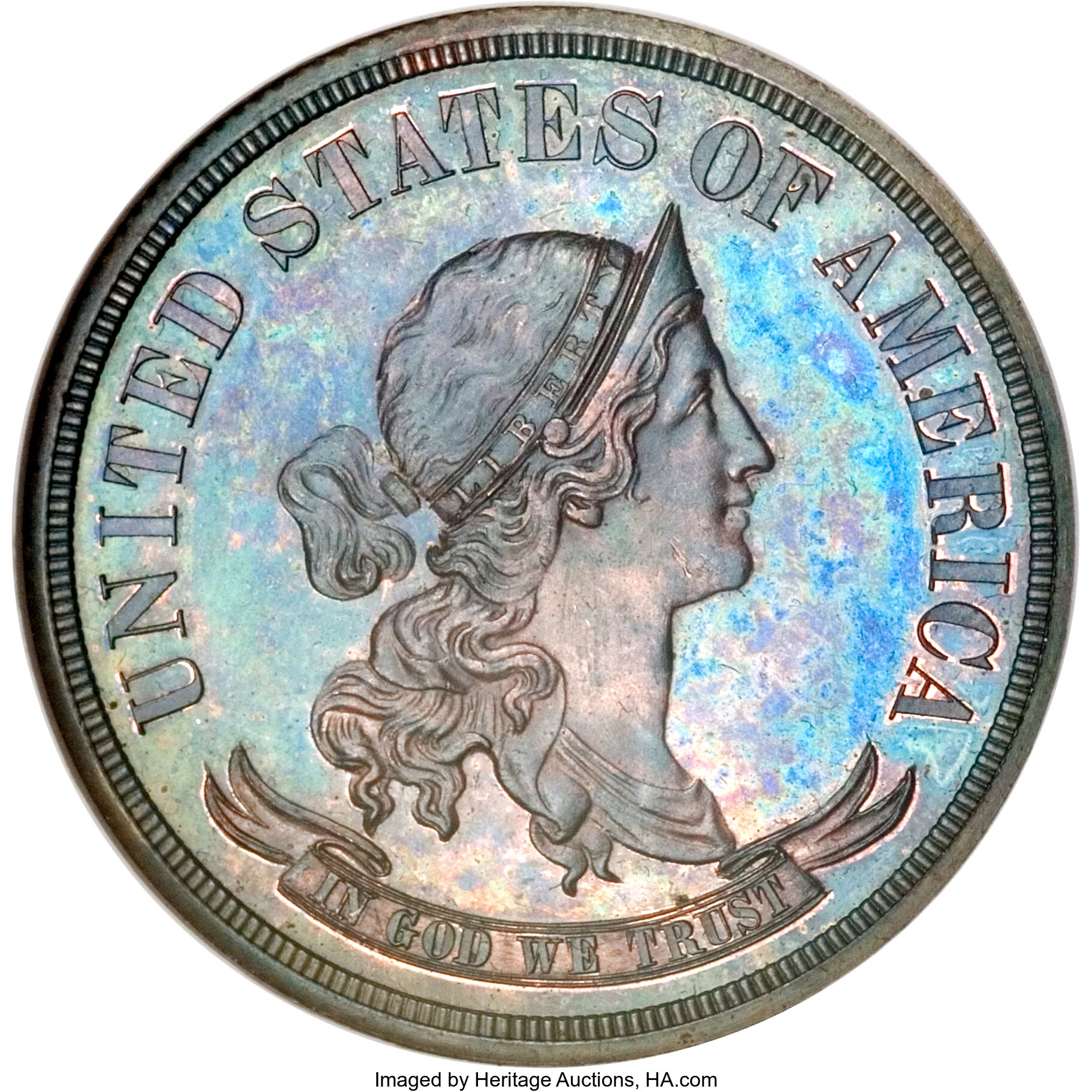 image for: 1870 50C Standard Silver Half Dollar, Judd-983, Pollock-1103, High R.7, PR65 Brown NGC....