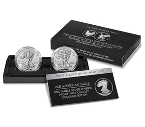 image for: 2021 Reverse Proof Set Designer Edition $1 PR 2 Coins