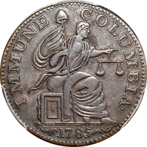 image for: 1785 (ca. 1865) Immune Columbia Copper Struck Copy by Dr. F.S. Edwards. W-18800, Kenney-2. Copper. EF-45+ (PCGS).