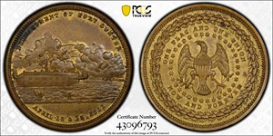 image for: 1861 Bombardment of Fort Sumter Medal. Type II. HK-11a. Rarity-7. Brass. MS-63 (PCGS).
