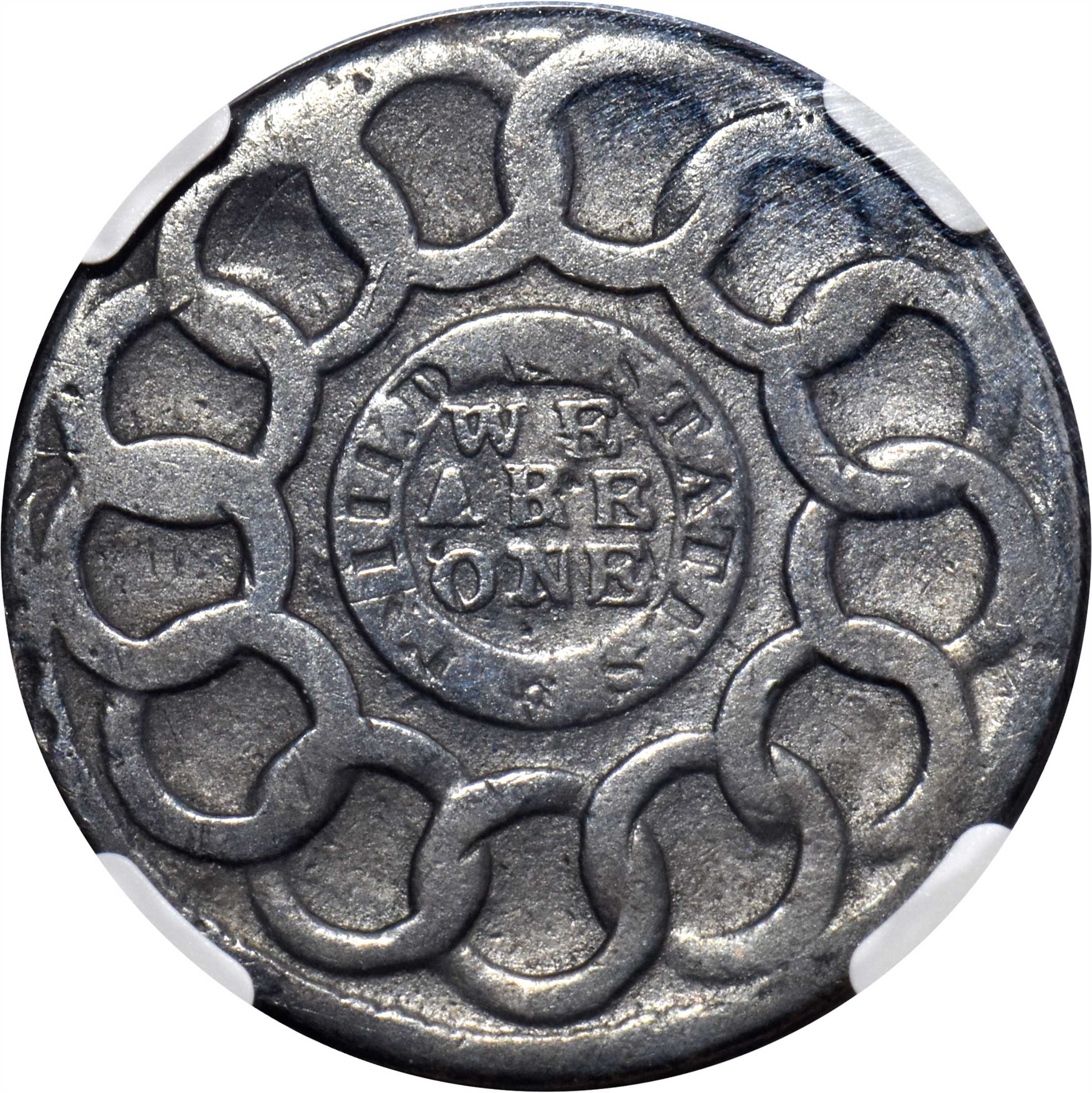 image for: 1787 Fugio Copper. Club Rays. Newman 2-C, W-6630. Rarity-6. Concave Ends, FUCIO, UNITED STATES. Good-6 BN (NGC).