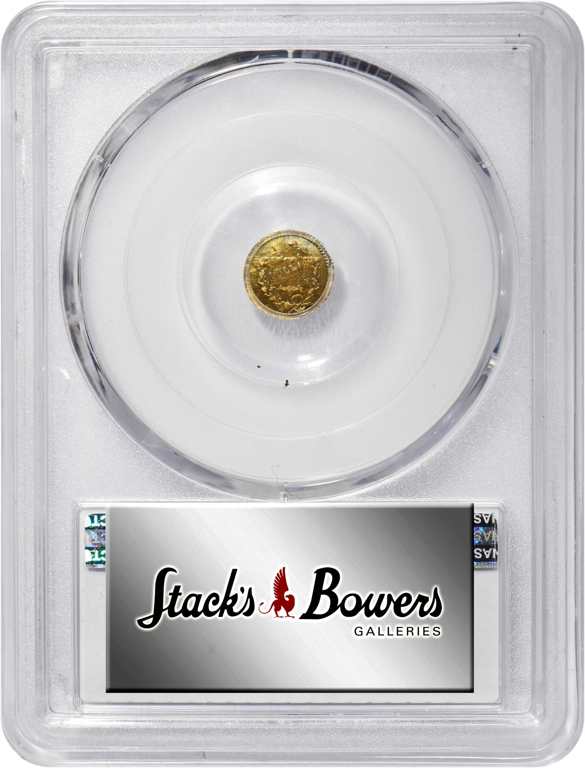 image for: 1853 Round 25 Cents. BG-214. Rarity-7-. Liberty Head. MS-62 (PCGS).