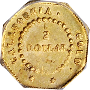 image for: 1853-FD Octagonal 50 Cents. BG-304. Rarity-5-. Liberty Head. MS-62 (PCGS).