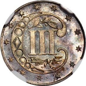 image for: 1869 Silver Three-Cent Piece. MS-67 (NGC).