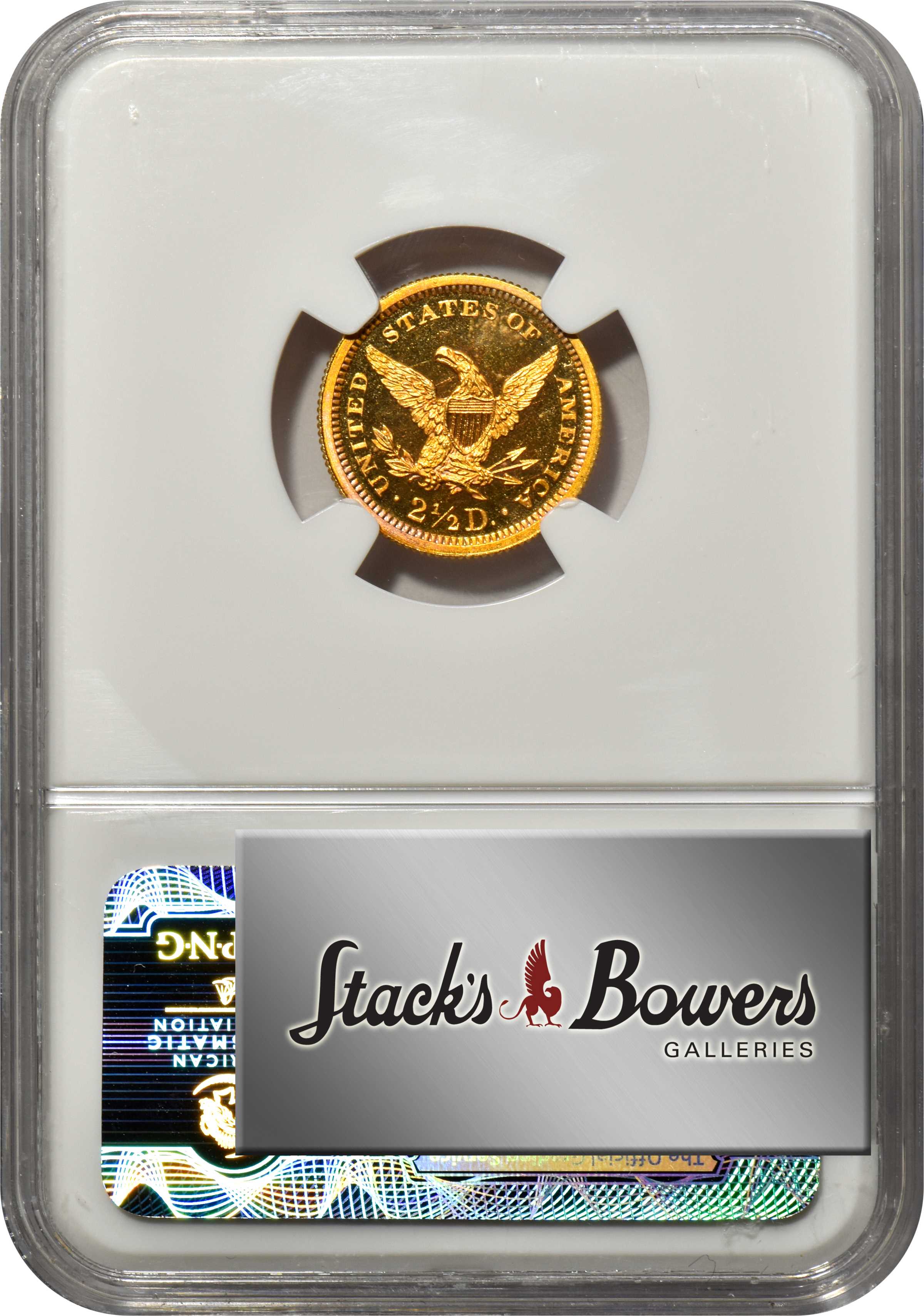 image for: 1870 Liberty Head Quarter Eagle. JD-1, the only known dies. Rarity-7-. Proof-66 Ultra Cameo (NGC).