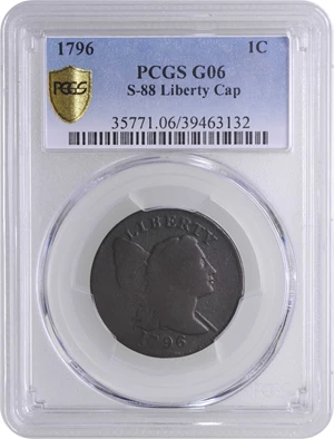 image for: 1796 Liberty Cap Cent. S-88. Rarity-4. Good-6 (PCGS).