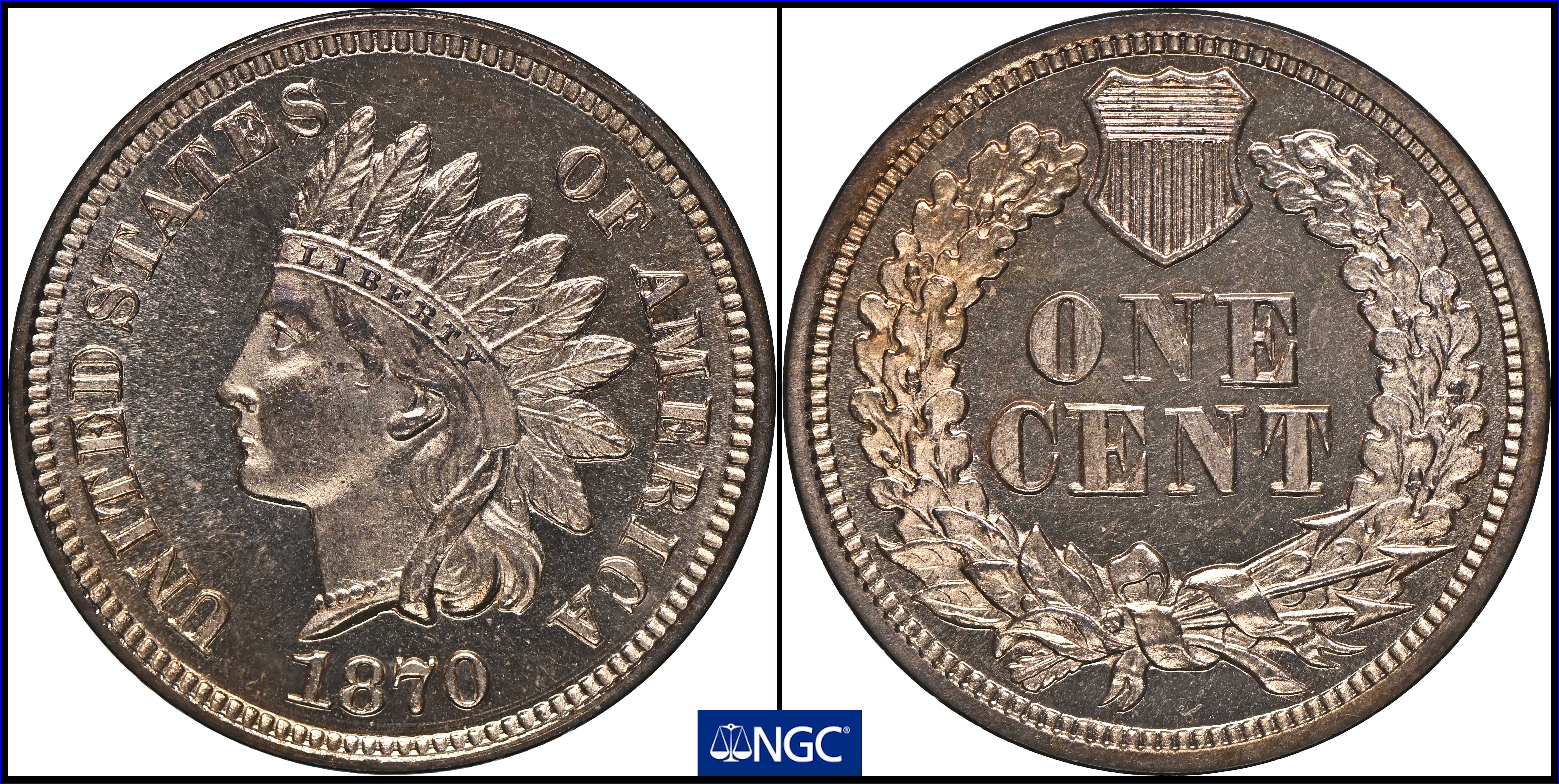 image for: 1870 Indian Cent. Proof-64 RD Cameo (NGC).