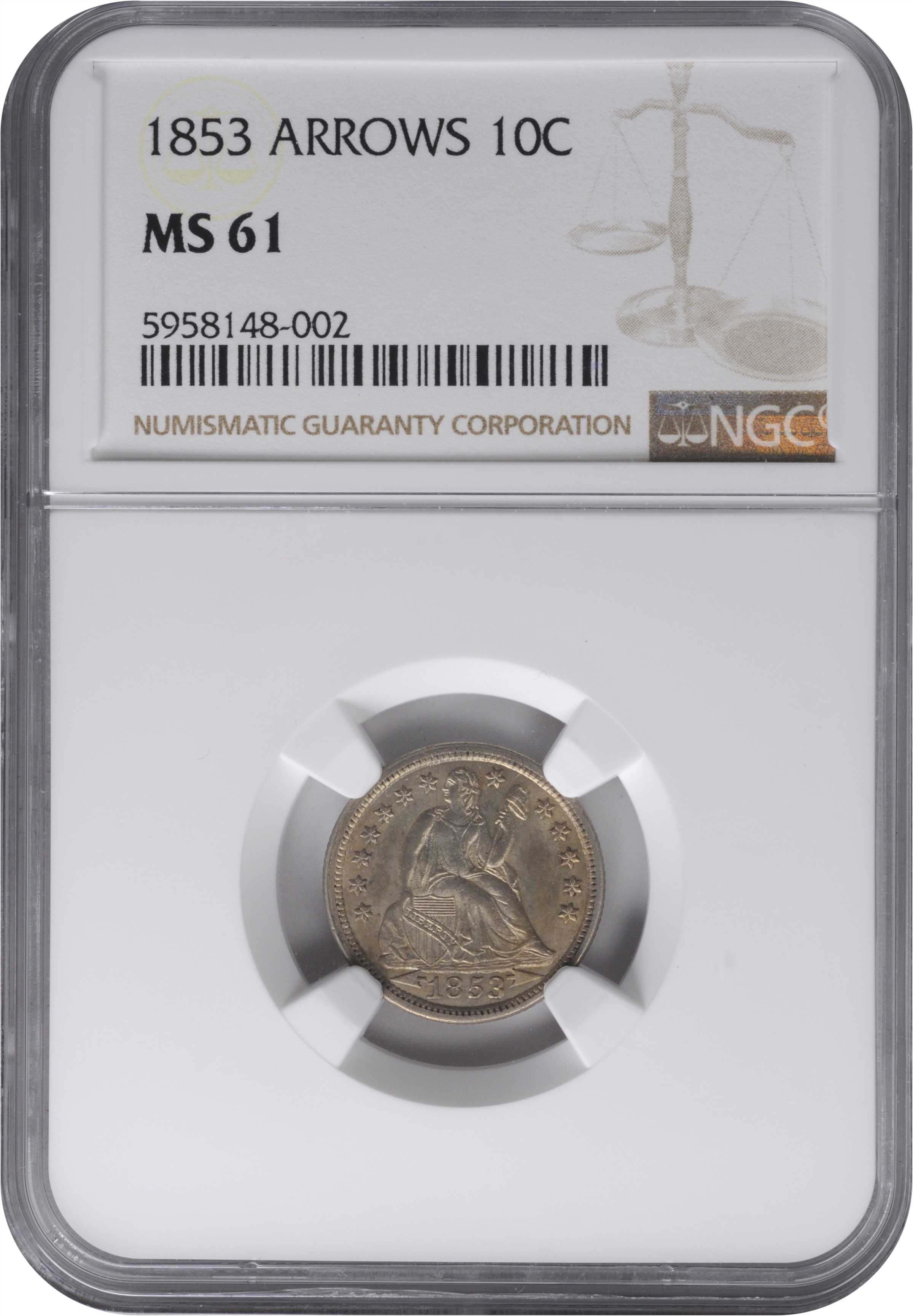 1853 10c Arrows MS61 thumbnail 3