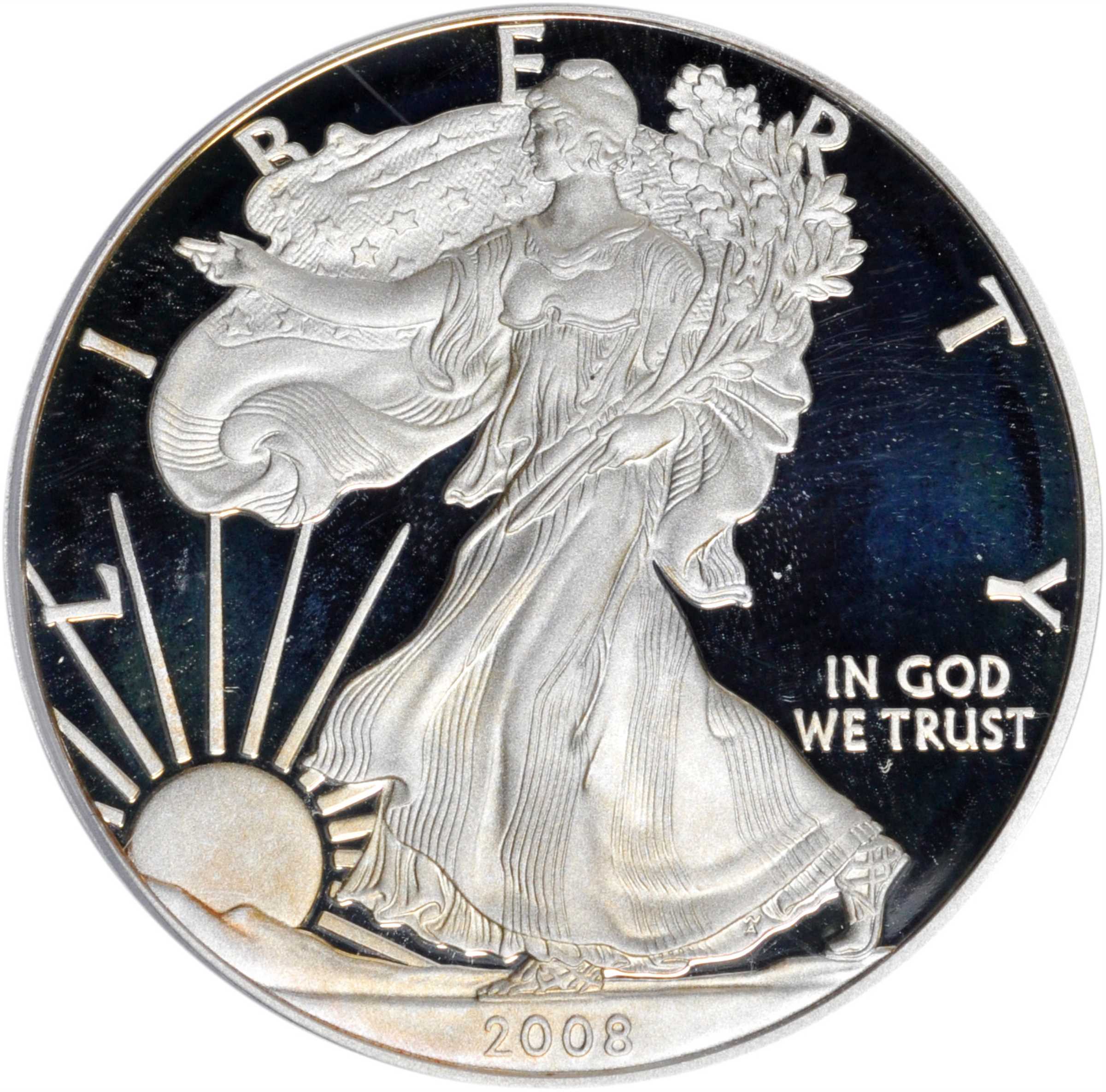 2008-W Silver Eagle. Proof-69 Deep Cameo (PCGS).
